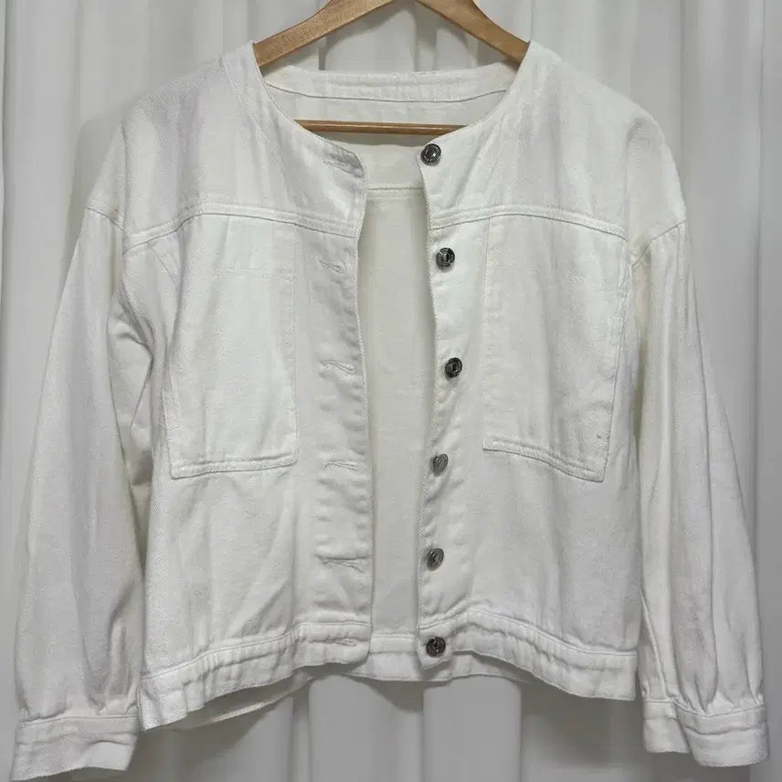 [BUNJANG] Ivory Cotton Denim Jacket / 아이보리 면 데님 자켓