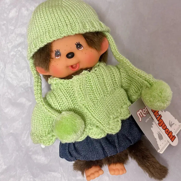[BUNJANG] Authentic Green Knit Monchhichi / 정품 그린니트 몬치치