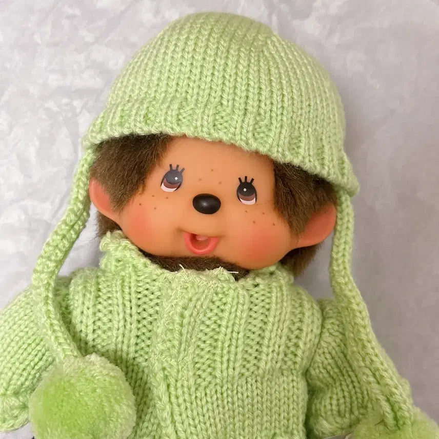 [BUNJANG] Authentic Green Knit Monchhichi / 정품 그린니트 몬치치