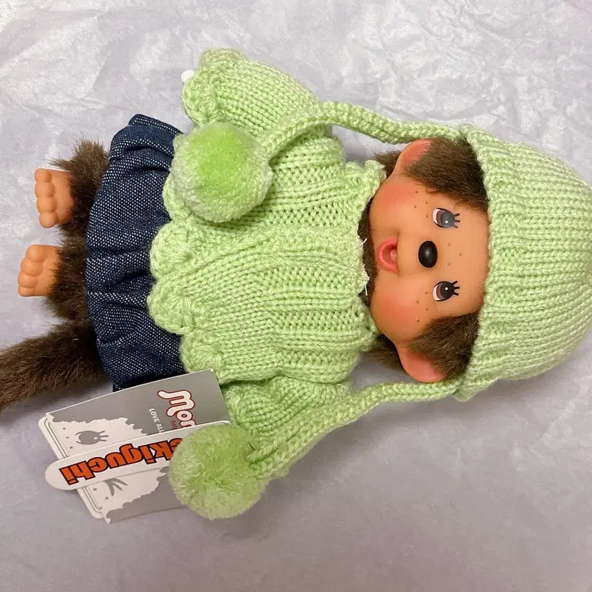 [BUNJANG] Authentic Green Knit Monchhichi / 정품 그린니트 몬치치