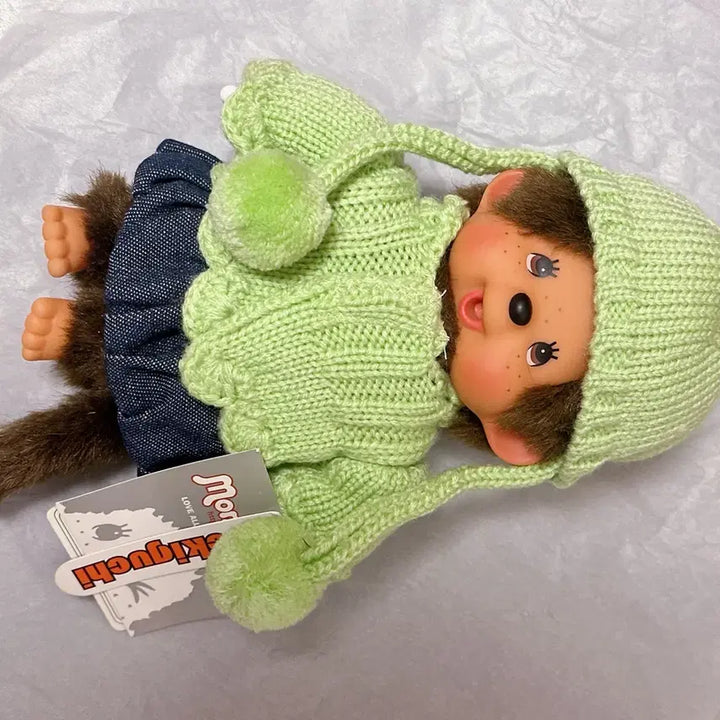 [BUNJANG] Authentic Green Knit Monchhichi / 정품 그린니트 몬치치