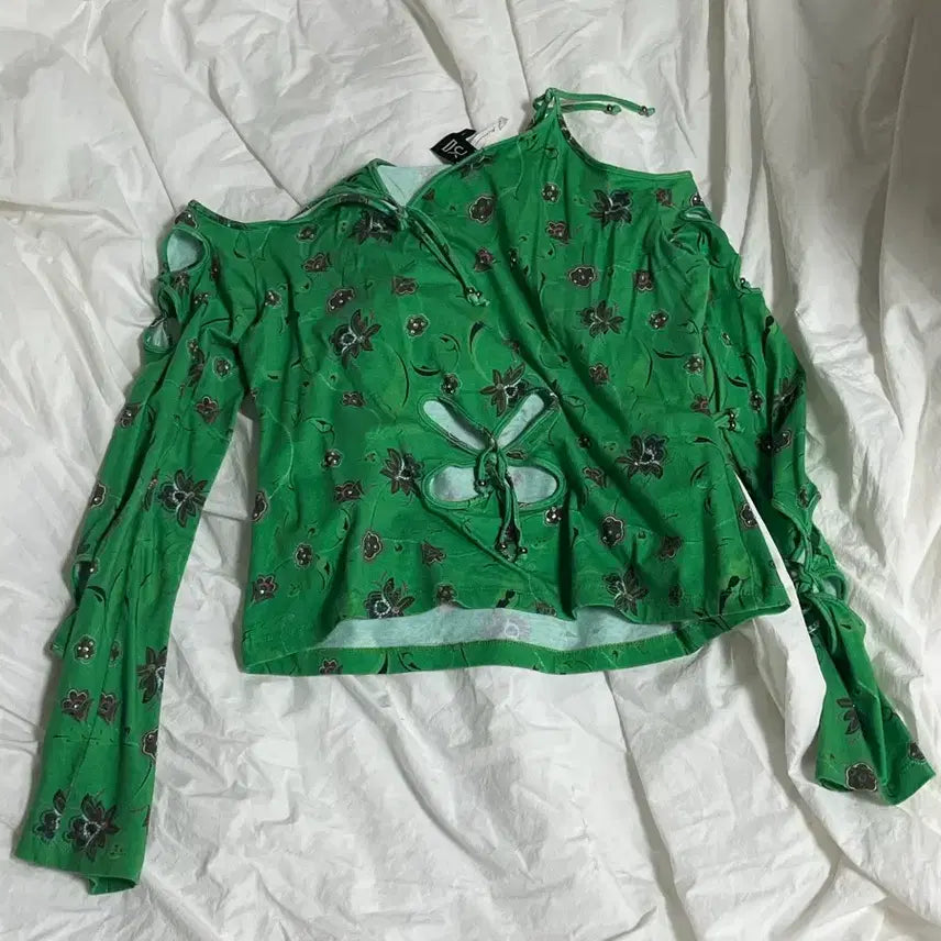 [BUNJANG] J.kim Green Flower Long Sleeve T-Shirt / J.kim 티셔츠