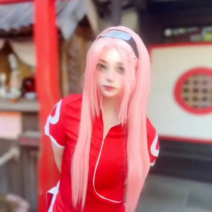 [BUNJANG] Naruto Haruno Sakura Childhood Cosplay Costume / 나루토 하루노 사쿠라 유년기 코스프레