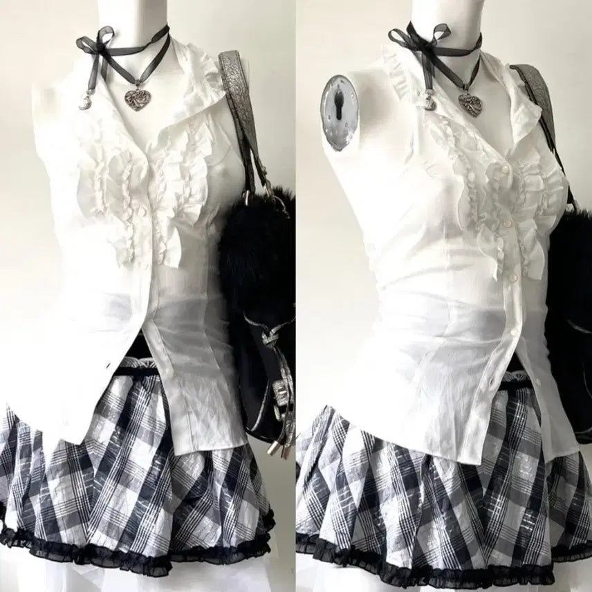[BUNJANG] Wise Girl Vintage Game Character Skirt / 공겜여주깔 스커트 와이즈걸 빈티지