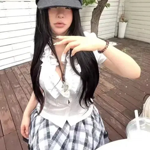 [BUNJANG] Wise Girl Vintage Game Character Skirt / 공겜여주깔 스커트 와이즈걸 빈티지