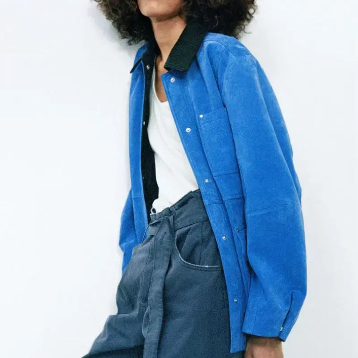 [BUNJANG] Zara Real Leather Suede Combination Jacket / s) 자라 리얼레더 콤비 스웨이드 자켓