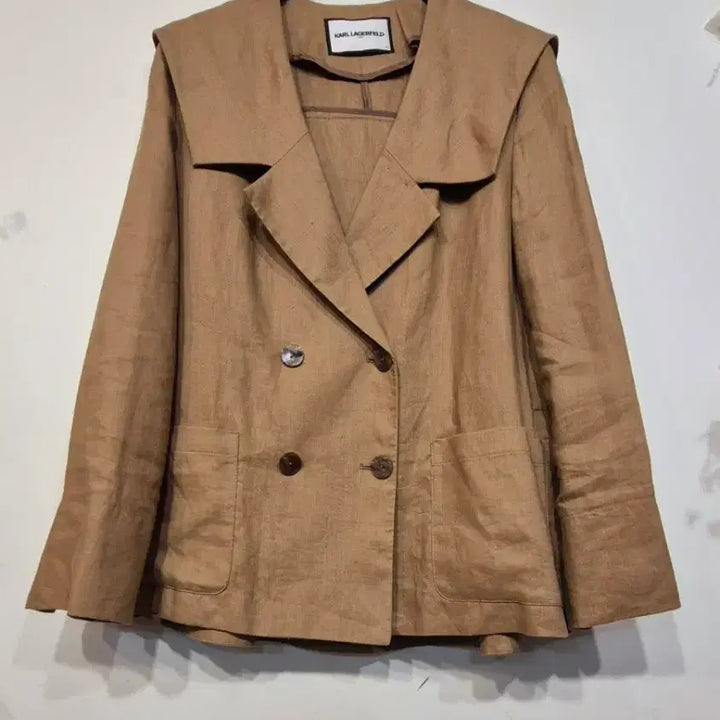 [BUNJANG] Karl Lagerfeld Linen Double-Breasted Blazer / 칼 라거펠트 린넨 더블 브레스트 자켓