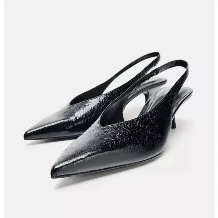 [BUNJANG] Zara Black Slingback Heels (Size 240) / 자라 슬링백 힐 240