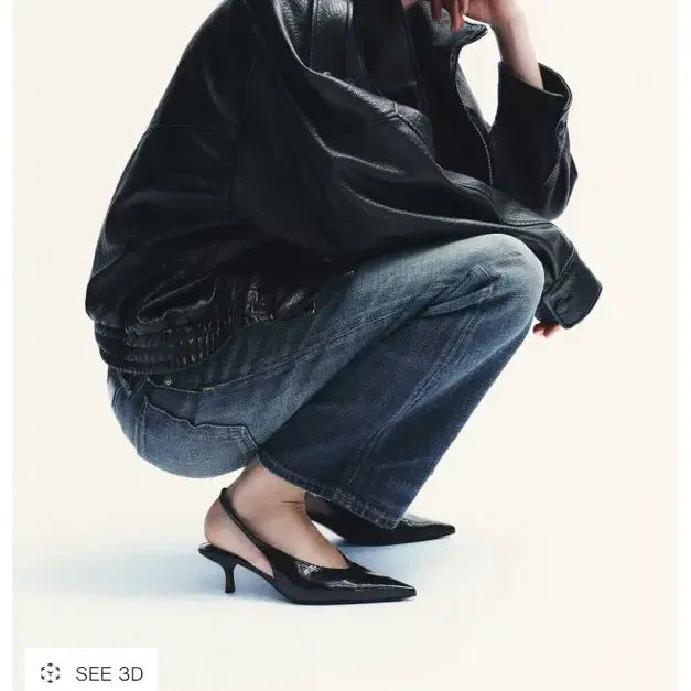 [BUNJANG] Zara Black Slingback Heels (Size 240) / 자라 슬링백 힐 240