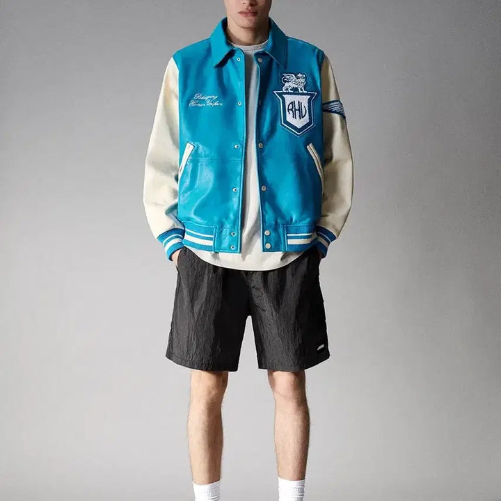 [BUNJANG] Zara x Luigi Lambskin Varsity Jacket XL / XL) 자라 x 루이지 램스킨 바시티 새상품