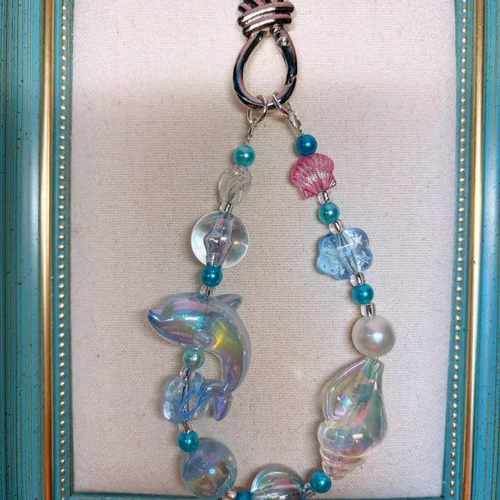 [BUNJANG] Beads Dolphin Charm Keychain / 비즈키링 바다키링 돌고래키링