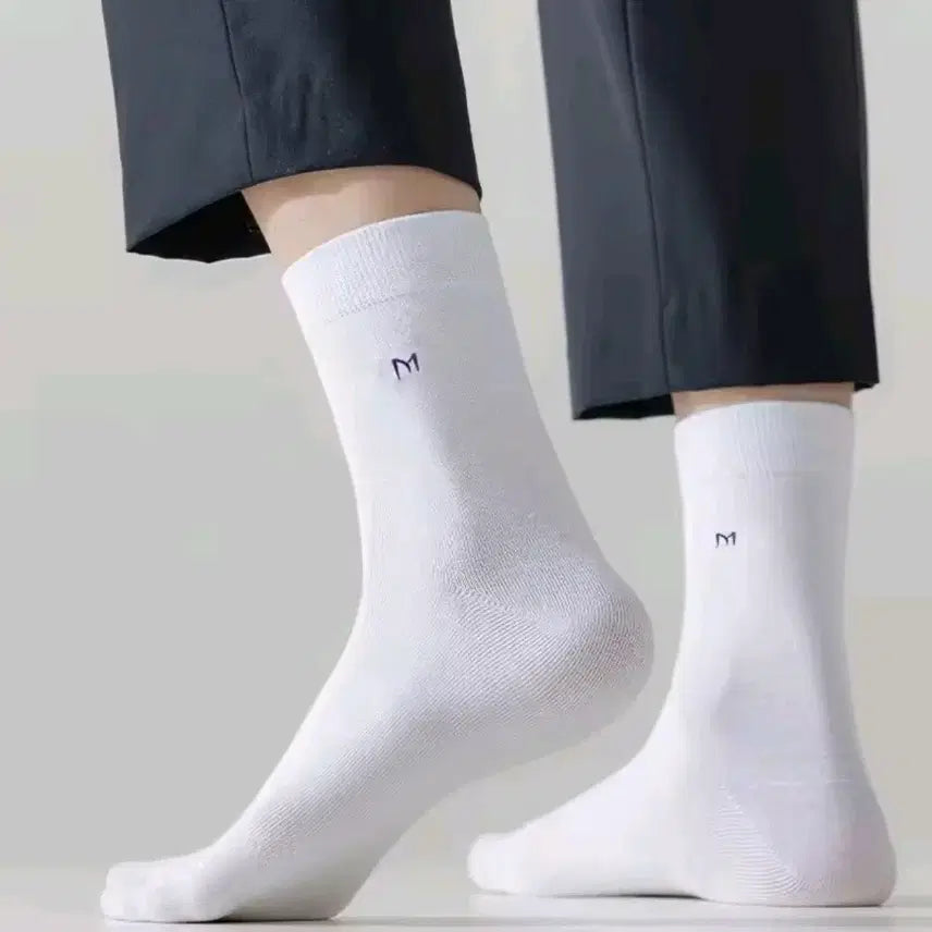 [BUNJANG] M Premium White Socks 5-Pair Set / M 프리미엄 흰색 양말 5쌍