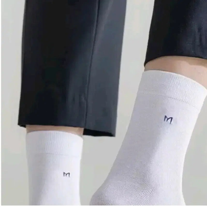 [BUNJANG] M Premium White Socks 5-Pair Set / M 프리미엄 흰색 양말 5쌍
