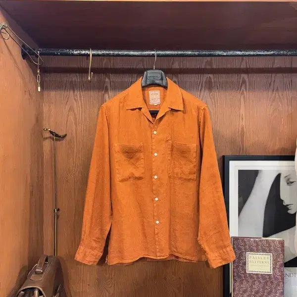 [SOLD OUT] 빔즈 린넨 오픈칼라 셔츠 100
