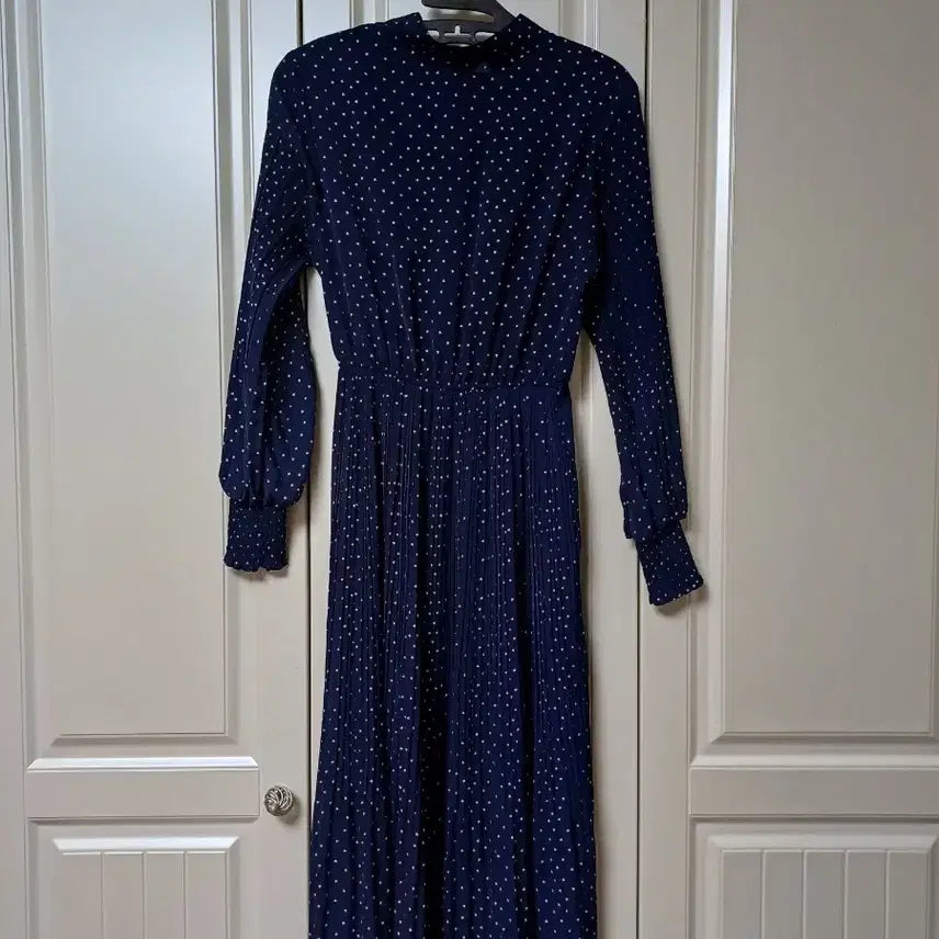 [BUNJANG] Satin Navy Chiffon Dress Size 55 / 사틴satin 샤틴네이비쉬폰원피스 55