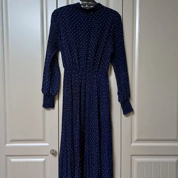 [BUNJANG] Satin Navy Chiffon Dress Size 55 / 사틴satin 샤틴네이비쉬폰원피스 55