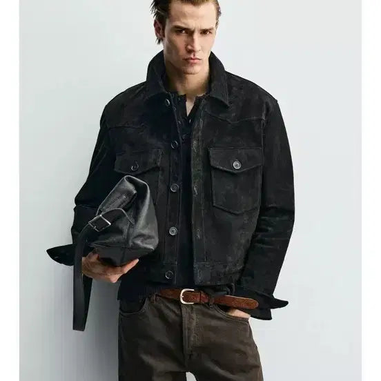 [BUNJANG] Zara Black Suede Jacket XL (105) / 자라 블랙 스웨이드 자켓 xl사이즈(105사이즈) 팝니다