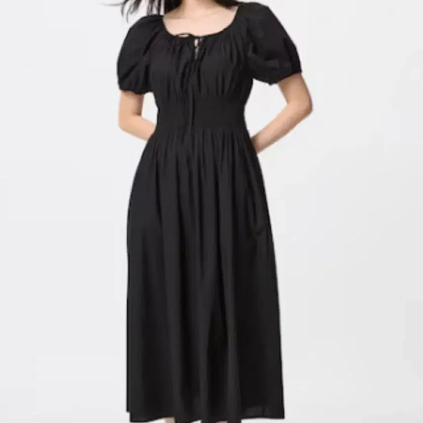 [BUNJANG] Uniqlo Volume Sleeve Dress / 유니클로 볼륨슬리브원피스