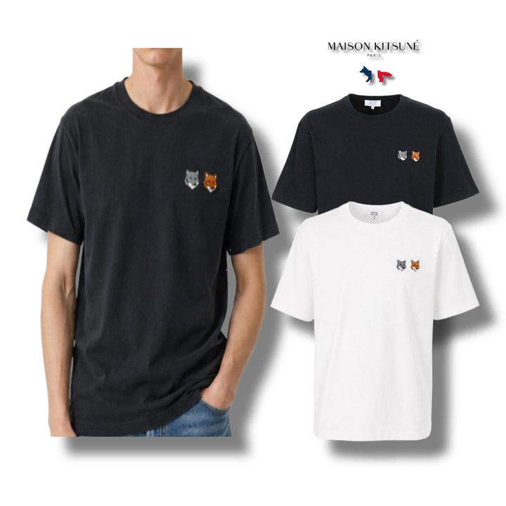 [BUNJANG] Maison Kitsuné Double Fox Head Round Short Sleeve T-Shirt (Unisex) / QR정품)메종키츠네 더블폭스 헤드 라운드 반팔티셔츠 남녀공용