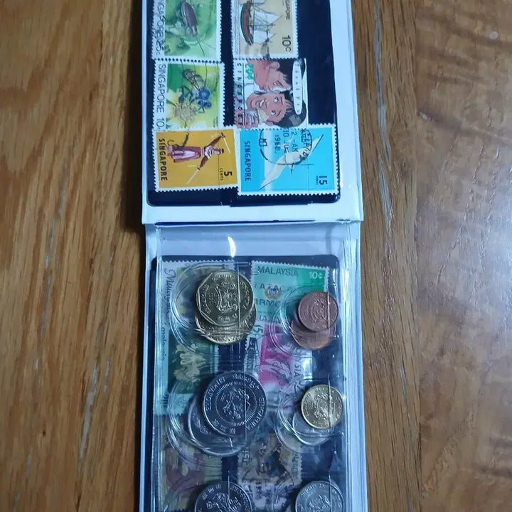 [BUNJANG] Malaysia 6 Pence Coin, Singapore 6 Pence Coin &amp; Stamp Set / 말레시아 동전 6점싱가포르동전 6점과 우표