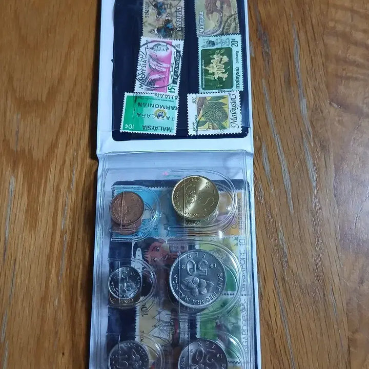 [BUNJANG] Malaysia 6 Pence Coin, Singapore 6 Pence Coin &amp; Stamp Set / 말레시아 동전 6점싱가포르동전 6점과 우표