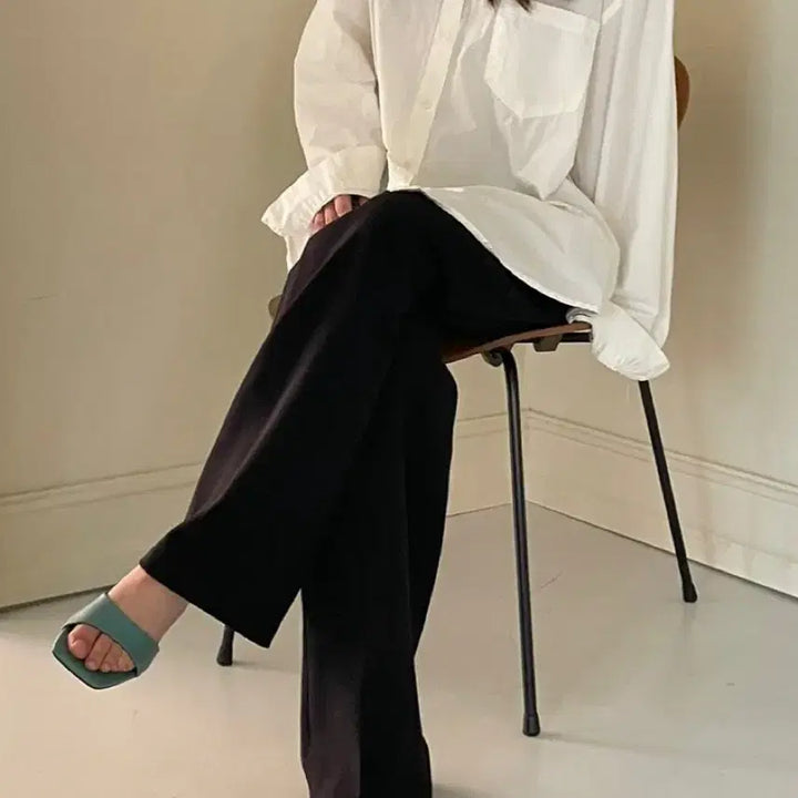 [BUNJANG] Green Leather Sandals (235) / 소가죽 그린 샌들 235