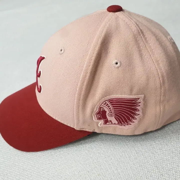 [BUNJANG] MLB Braves Indians Pink/Red Cap / MLB 브레이브스 인디언 모자 캡 핑크/레드 프리사이즈