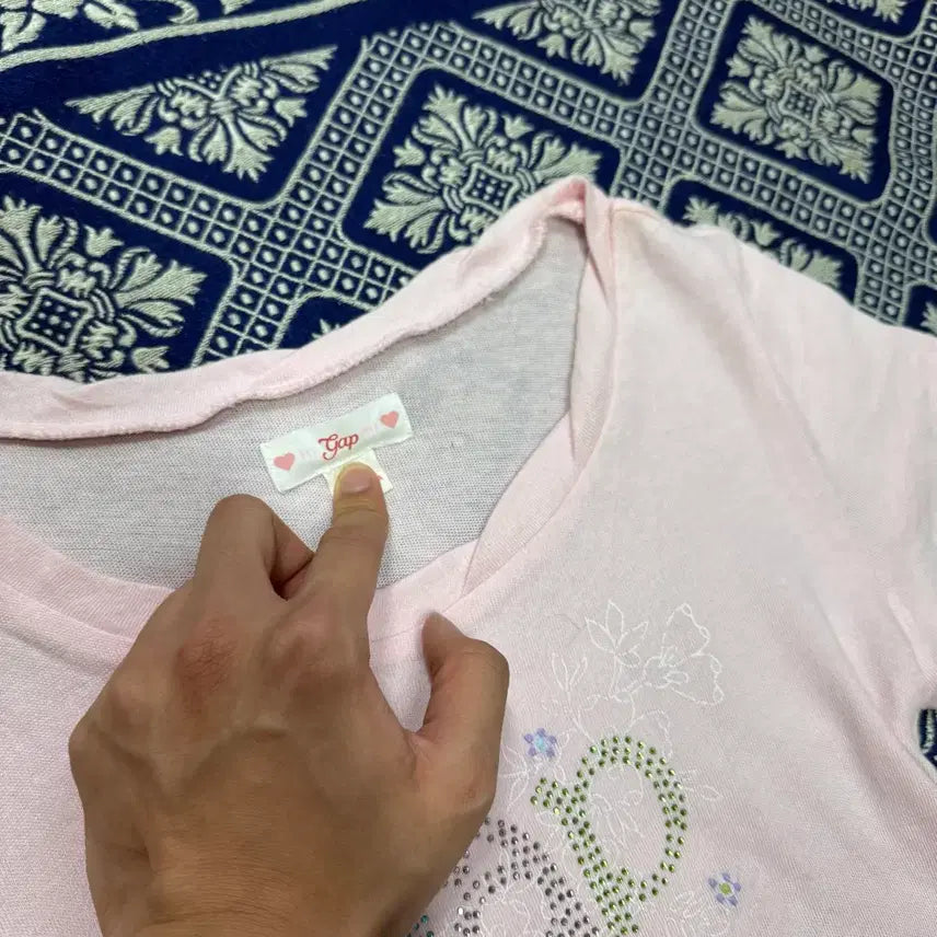 [BUNJANG] GAP Pink Short Sleeve T-Shirt / 갭 GAP 핑크 반팔티