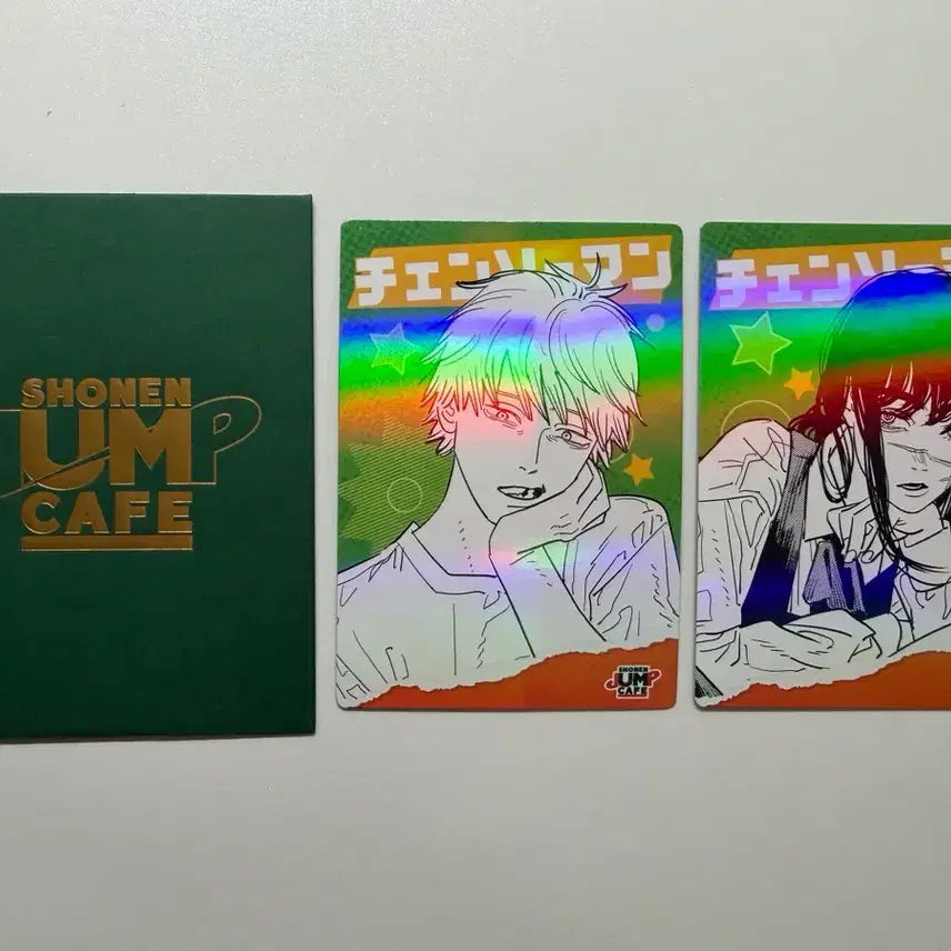 [BUNJANG] Chainsaw Man Jump Shop Cafe Hologram Card Denji + Yoru / 체인소맨 점프샵 카페 특전 홀로그램 카드 덴지+요루