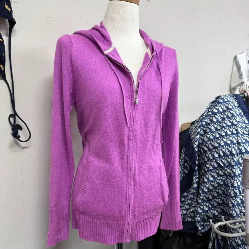 [BUNJANG] Gap Knit Hooded Zip-Up Pink / 갭 gap 니트 후드집업 핑크