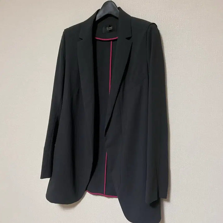 [BUNJANG] TIME Silk Colorblock Chiffon Summer Jacket Charcoal Black / 한섬 타임 TIME 실크배색 쉬폰 여름 자켓 차콜 블랙 정장오피스룩출근룩