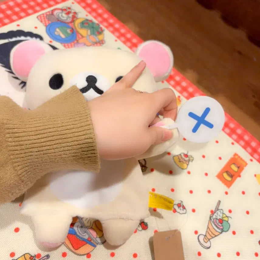 [BUNJANG] San-X Korilakkuma OX Quiz Hand Puppet Plush Doll / 고전 산엑스 코리락쿠마 핸드퍼펫 OX퀴즈 인형