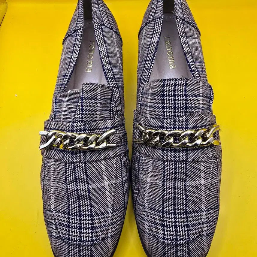 [BUNJANG] Renoma Classic Check Chain Loafers (245) / 레노마 클래식 체크 체인 로퍼 245