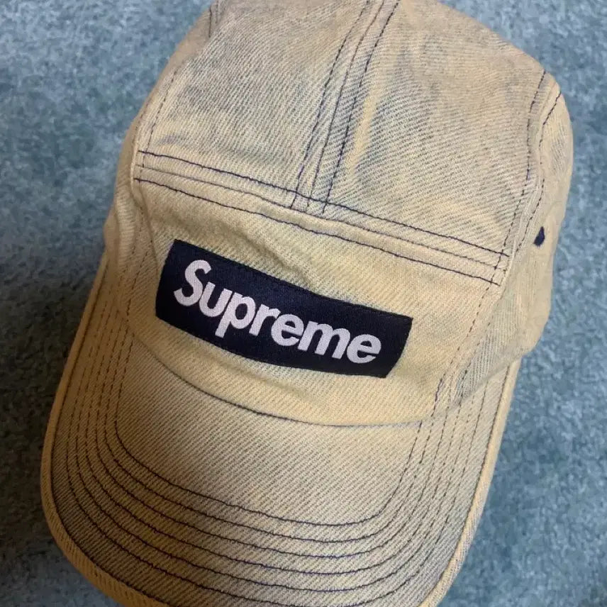 [BUNJANG] Supreme Washed Chino Twill Camp Cap Dirty Indigo 24SS / 슈프림 데님 모자 워시드 치노 트윌 캠프캡 더티 인디고 24SS