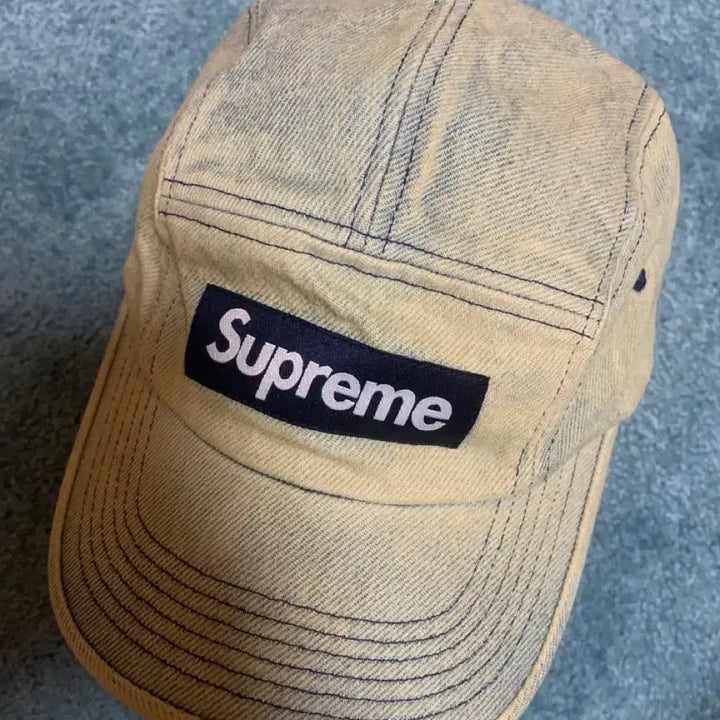 [BUNJANG] Supreme Washed Chino Twill Camp Cap Dirty Indigo 24SS / 슈프림 데님 모자 워시드 치노 트윌 캠프캡 더티 인디고 24SS