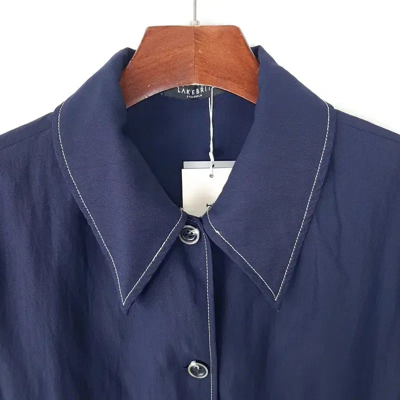 [BUNJANG] Lake Bridge Stitch Collar Blouse / 레이크브릿 스티치 카라블라우스 새상품  F
