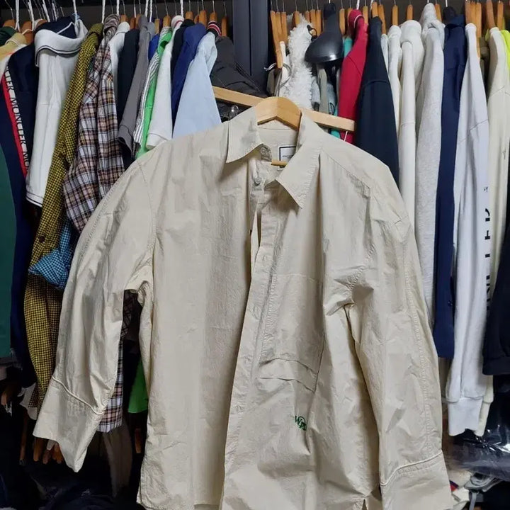 [BUNJANG] Wooyoungmi Beige Logo Shirt / 우영미 베이지 셔츠 50 실측 큰105