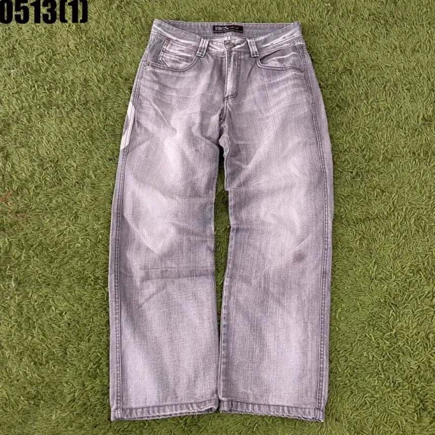 [BUNJANG] FUBU Gray Washing Denim Pants M / FUBU 후부 그레이 워싱 데님팬츠 M
