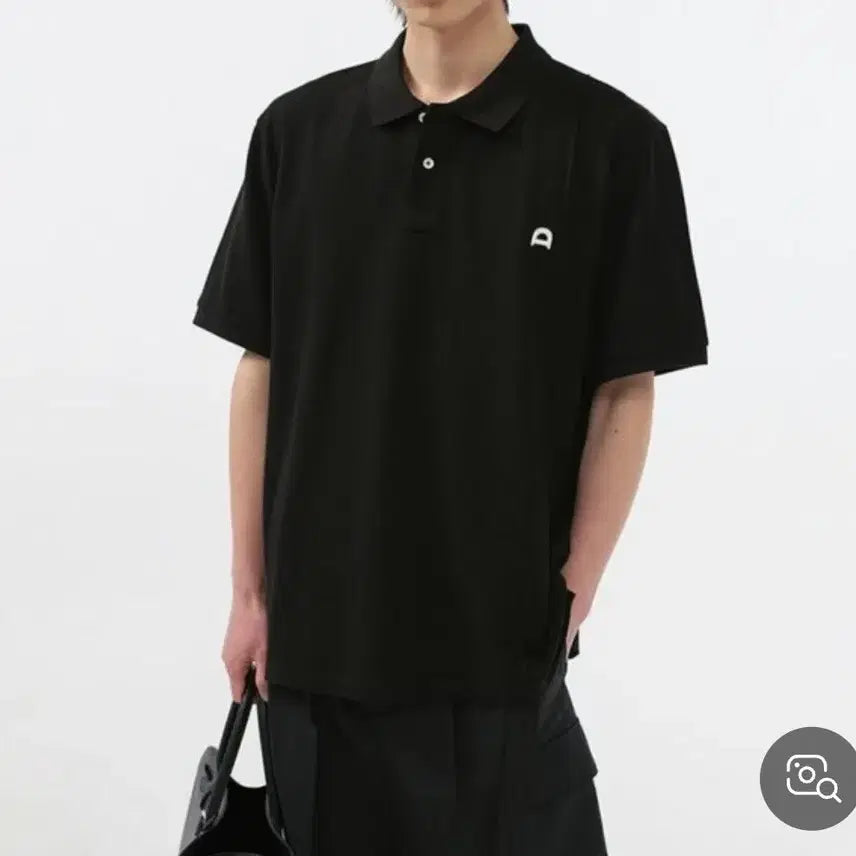[BUNJANG] Dunst Logo Black Short-Sleeve Polo T-Shirt / 던스트 로고 블랙 반팔 폴로티