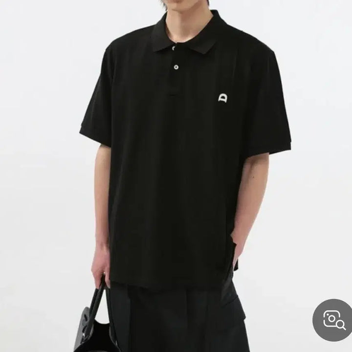 [BUNJANG] Dunst Logo Black Short-Sleeve Polo T-Shirt / 던스트 로고 블랙 반팔 폴로티