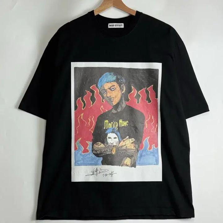 [BUNJANG] Jun Inagawa X MAD EFFECT Collaboration T-Shirt (Black, L) / Jun Inagawa X MAD EFFECT 반팔 티셔츠 반팔티 L