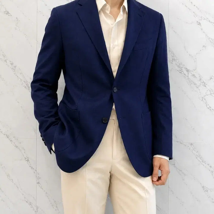 [BUNJANG] Parthenope Napoli Deep Navy Summer Blazer 48 / (정품) 파르테노페 나폴리 딥 네이비 썸머 블레이저 / 48