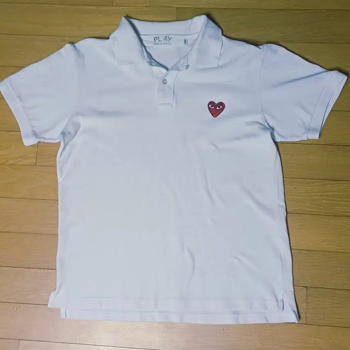 [BUNJANG] Comme des Garçons Play White Short Sleeve Polo T-Shirt / 꼼데가르송 플레이 흰색 반팔 폴로티셔츠