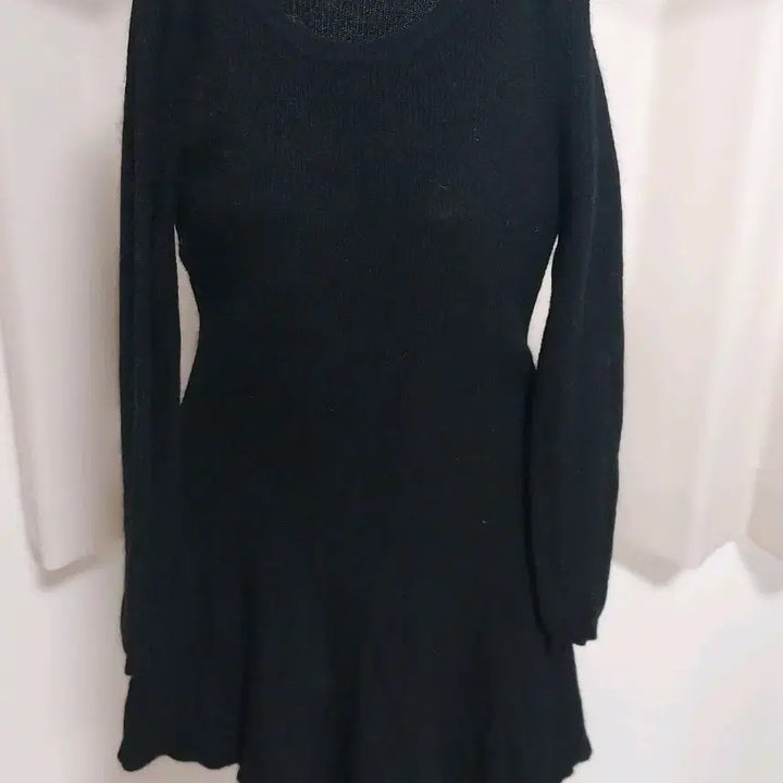[BUNJANG] Gray Knit Cardigan + Black Dress Set / 회색 털실 가디건 + 블랙원피스