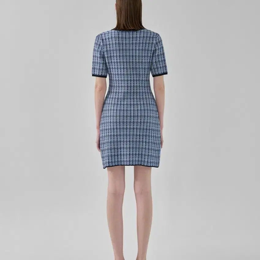 [BUNJANG] Atelier Nine Tweed Stitch Point Knit Dress / 아틀리에나인 트위드 스티치 포인트 니트 원피스 55~66
