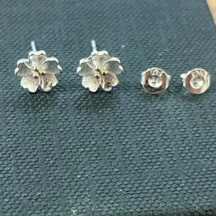 [BUNJANG] 925 Sterling Silver Flower Earrings / 925 꽃 은귀걸이 새제품