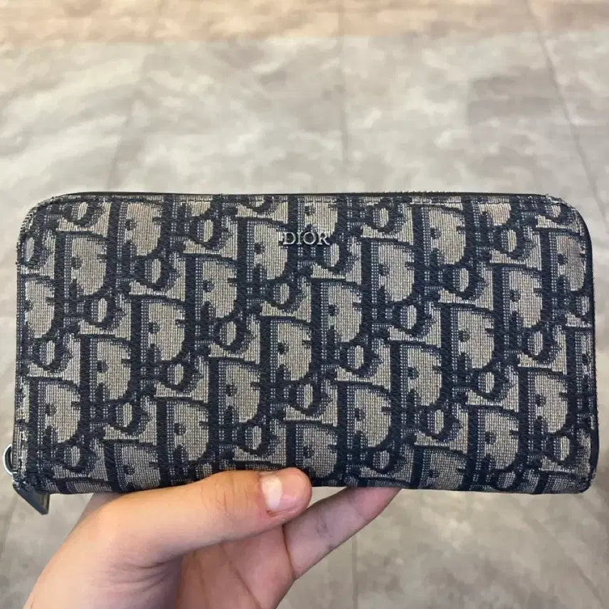 [BUNJANG] Dior Oblique Zipper Long Wallet / 디옹 지퍼돌이 장지갑