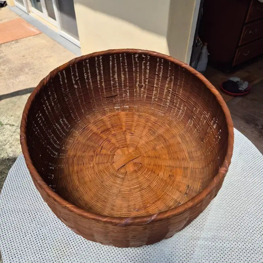 [BUNJANG] 40-Year-Old Bamboo Circular Basket Tray / 40년된 대나무 원형 채반
