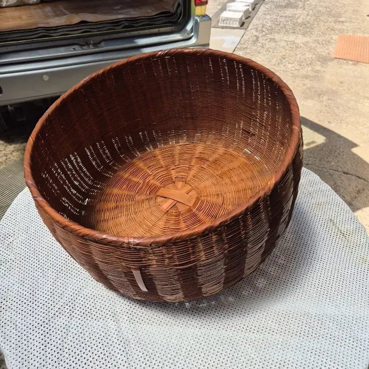 [BUNJANG] 40-Year-Old Bamboo Circular Basket Tray / 40년된 대나무 원형 채반