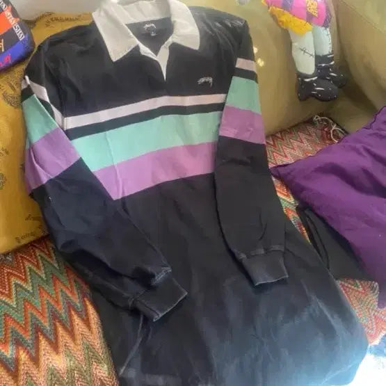 [BUNJANG] Vintage Stussy Long Sleeve Collared Dress / 빈티지 스투시 긴팔 카라티 원피스